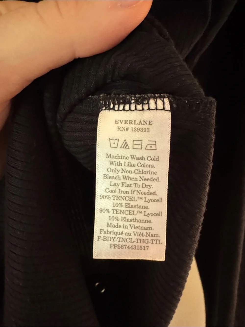 Everlane Black Ribbed Turtleneck Bodysuit